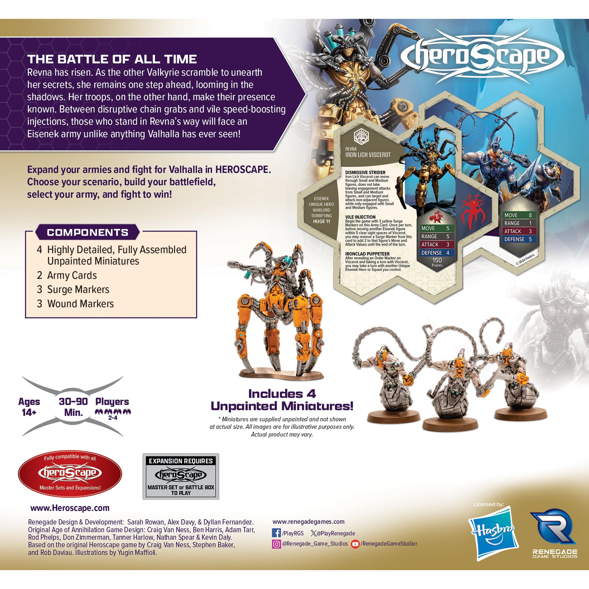 Renegade Heroscape Revna's Rebuke Necrotech Wraithriders miniature set for tactical deployment