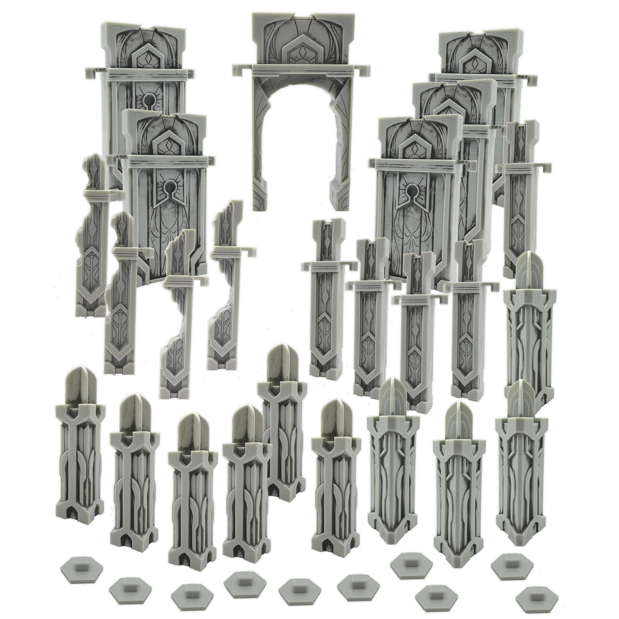 Renegade Heroscape Laur's Edge stackable walls expand fortification options.