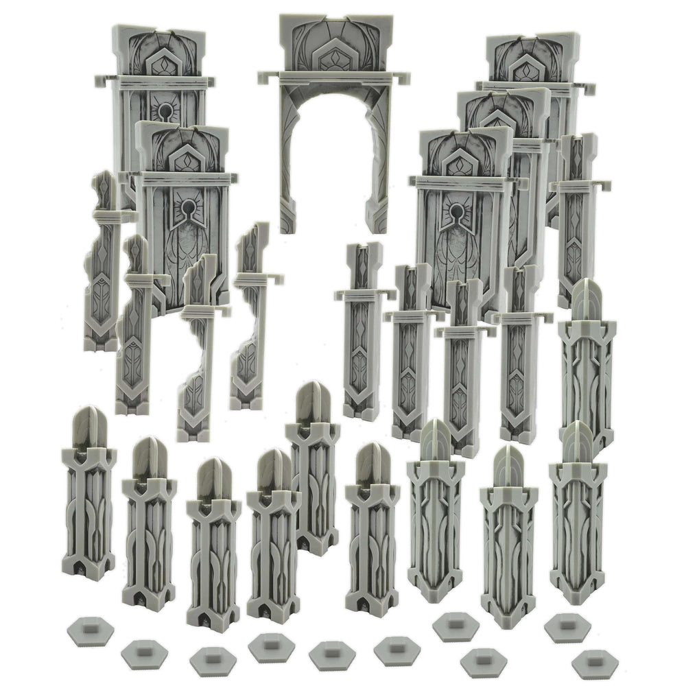 Renegade Heroscape Laur's Edge stackable walls expand fortification options.