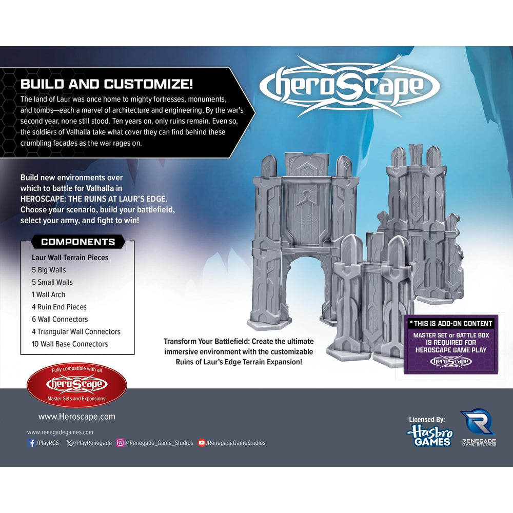 Renegade Heroscape Laur's Edge wall column adds vertical variety to battles.
