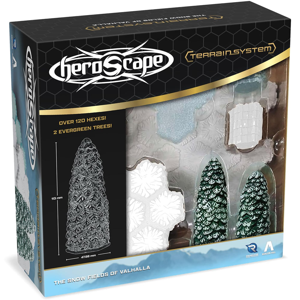 Renegade Heroscape Snow Fields tiles illuminate wintry battlefield terrain for dynamic battles.