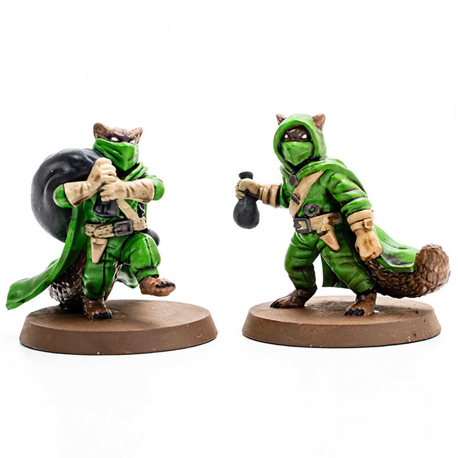 Renegade Heroscape Tanuki Tricksters figures in dynamic poses for chaotic moves.