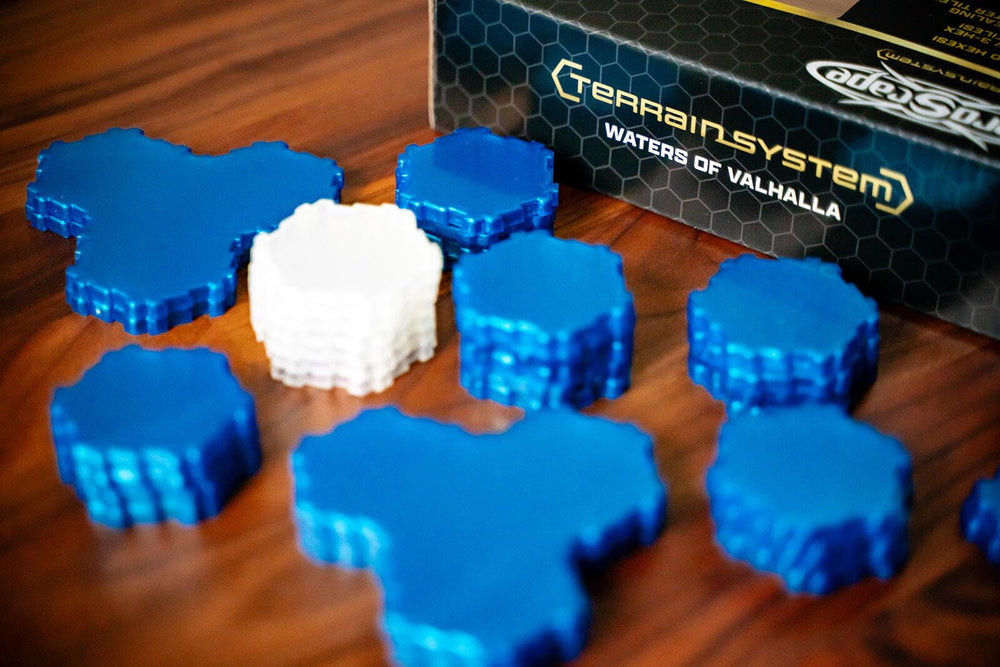 Renegade Heroscape Waters of Valhalla hex tiles lock securely for stable setups