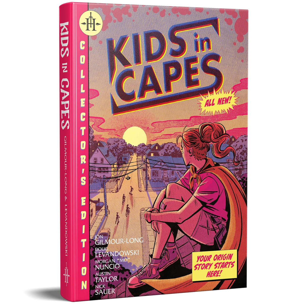 Renegade Kids in Capes softcover cover with vibrant comic-style art for family gameplay