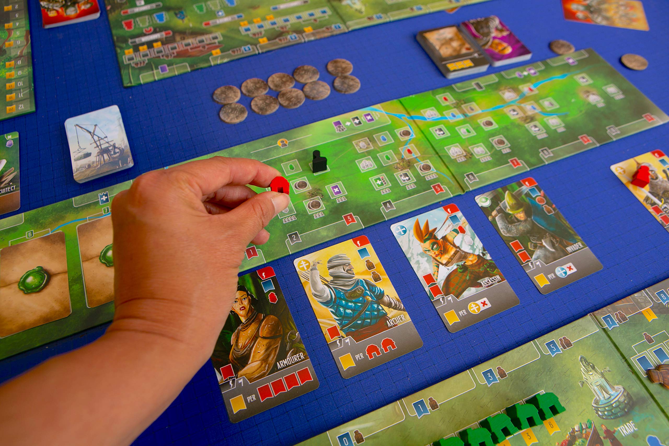 Renegade Paladins of the West Kingdom outpost tokens track growth and threats.