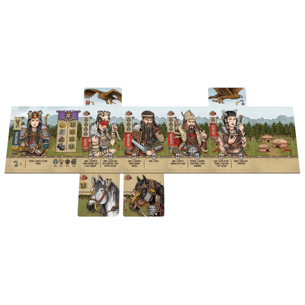 Renegade Raiders of Scythia assemble your crew with varied abilities and VP bonuses.