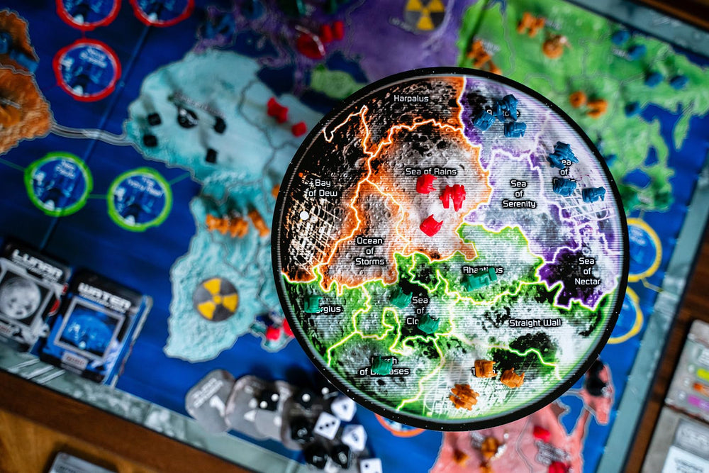 Renegade Risk 2210 A.D. commanders cards illustrate unique abilities shaping battles.