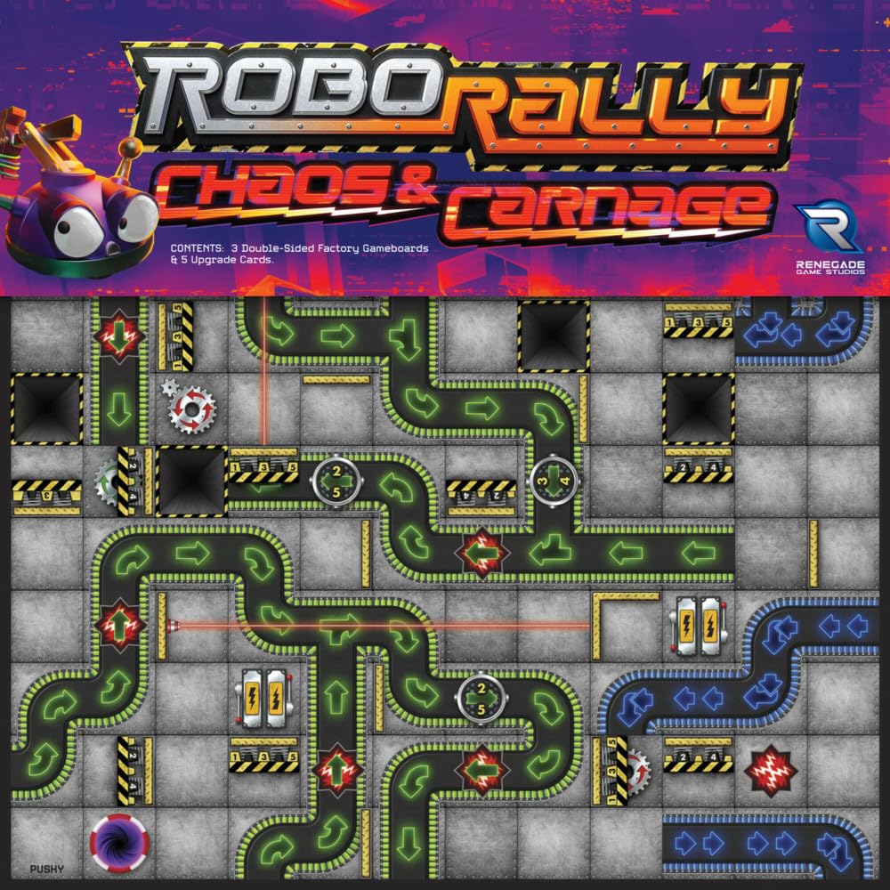 Renegade Robo Rally Chaos Carnage crushers introduce high-stakes hazards on routes.