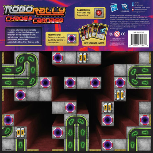 Renegade Robo Rally Chaos Carnage upgrade cards expand strategy with new abilities.