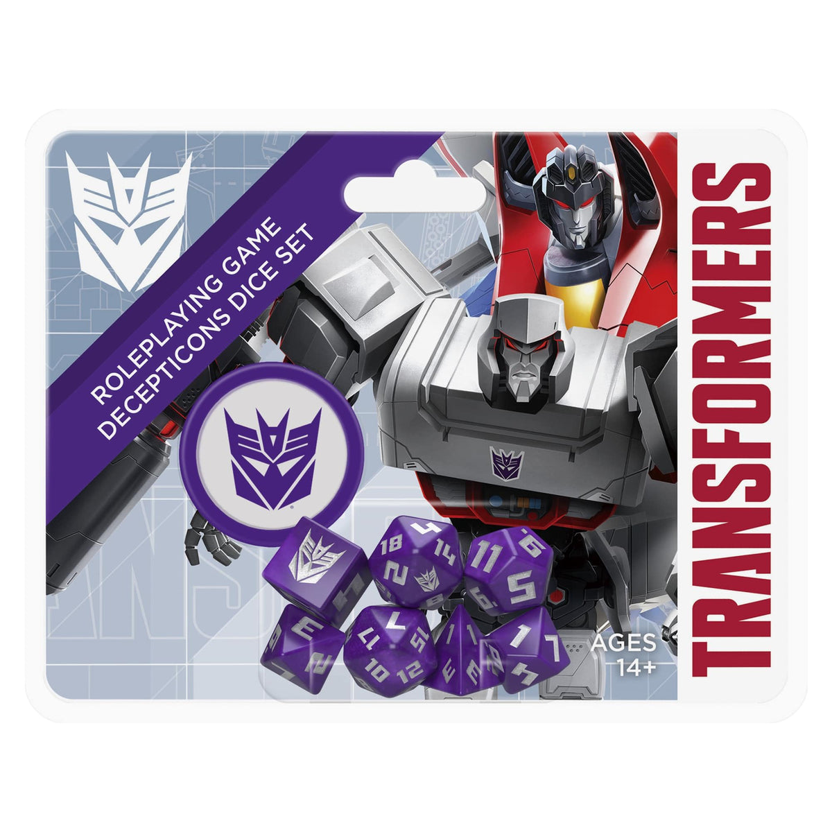 Renegade Transformers Decepticon Dice Set, dice front view, ideal for immersive Essence20 battles.