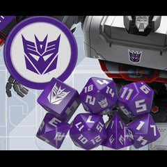 Renegade Transformers Decepticon Dice Set, icon detail, reinforces faction identity during sessions.