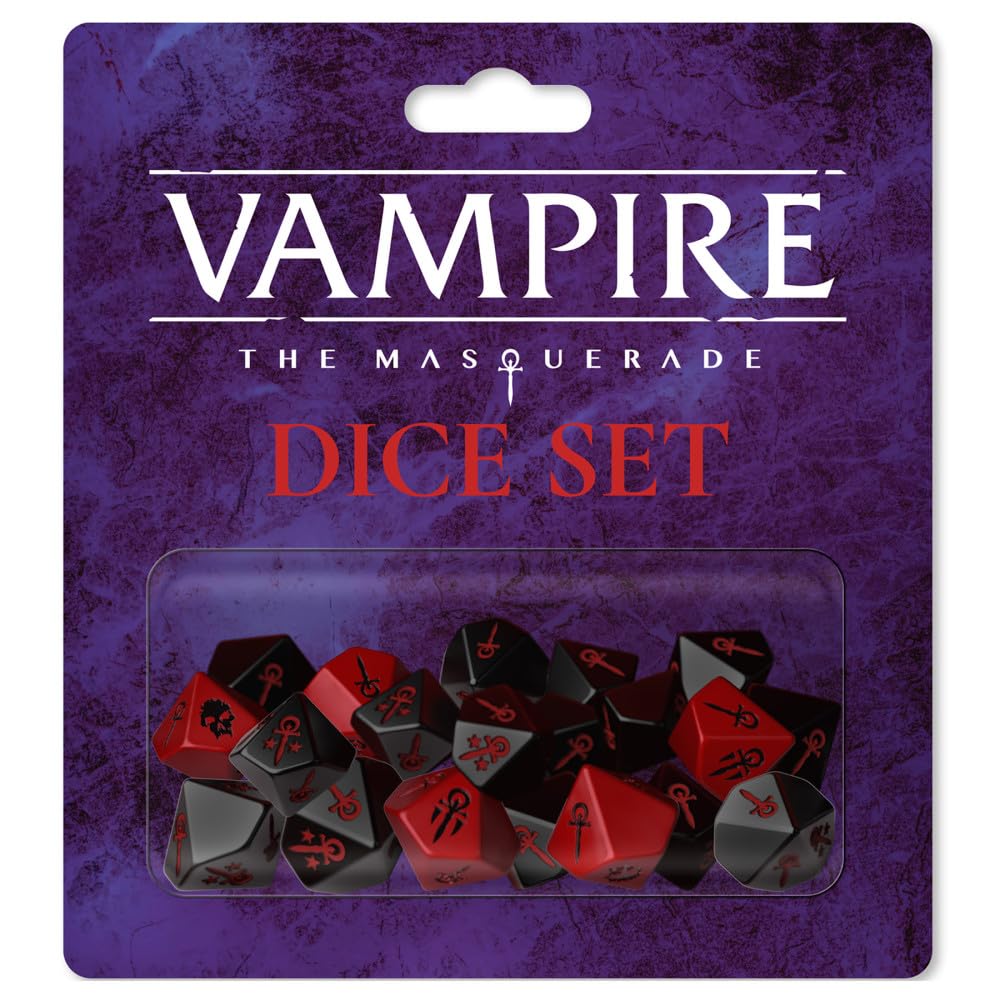 Renegade Vampire: The Masquerade 18-dice set for precise rolls during sessions