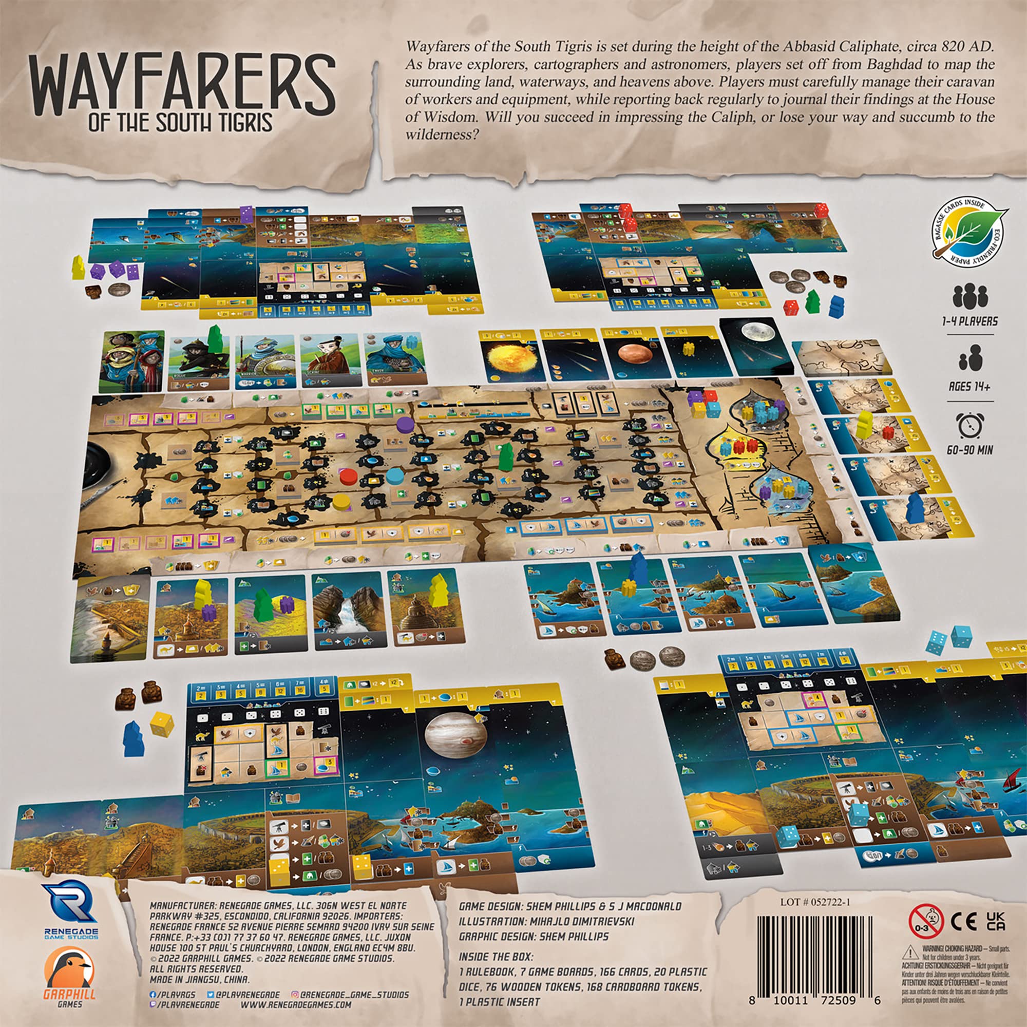 Renegade Games Wayfarers of the South Tigris map tableau expanding map options over time