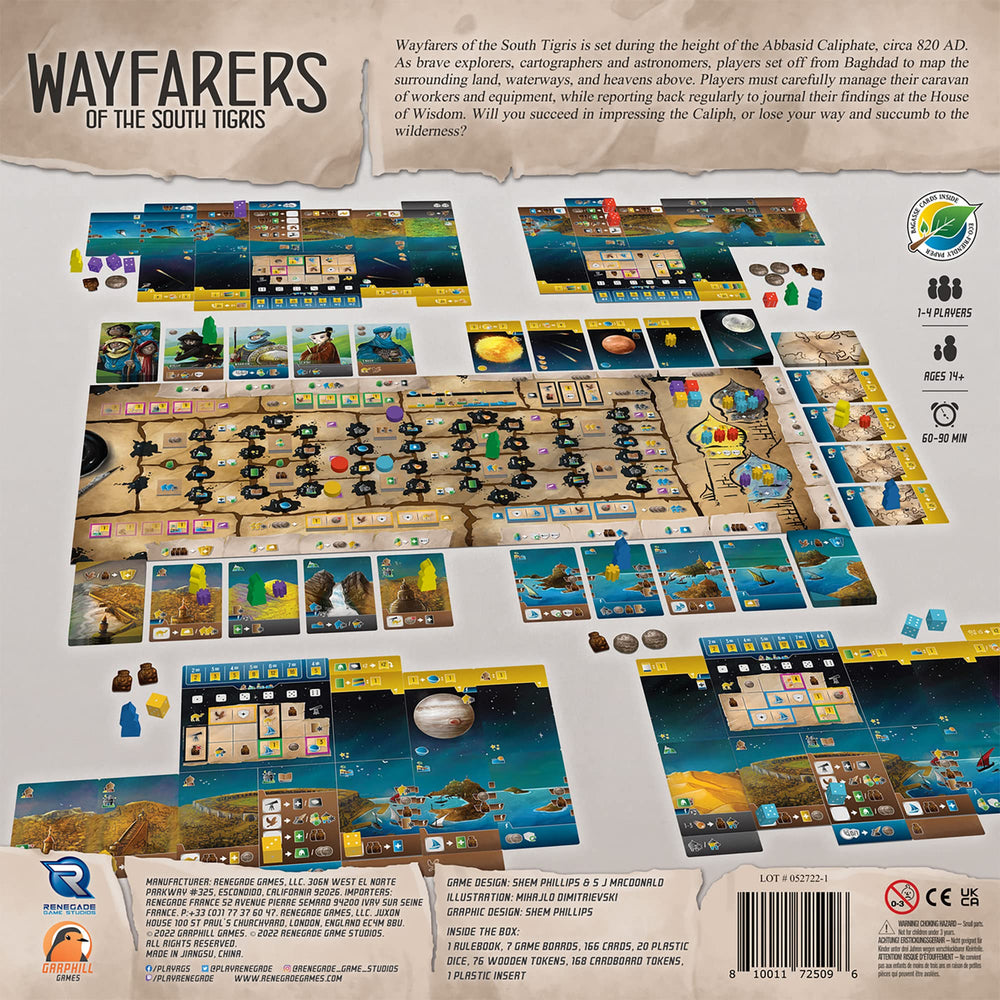 Renegade Games Wayfarers of the South Tigris map tableau expanding map options over time