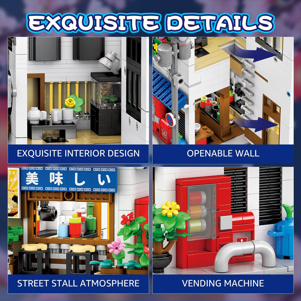 Reobrix building kit openable wall reveals interior layout and micro-details.