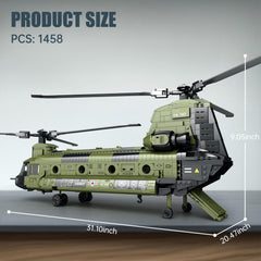 Reobrix CH-47 front wheels move for authentic landing simulation.