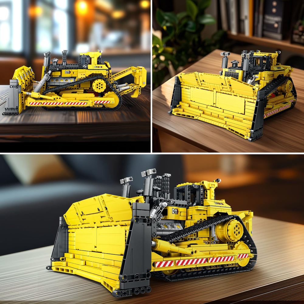 Reobrix D11 bulldozer tracks move smoothly for realistic play scenarios