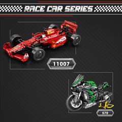 Reobrix F1 cars building set with authentic decals and aerodynamic profile.