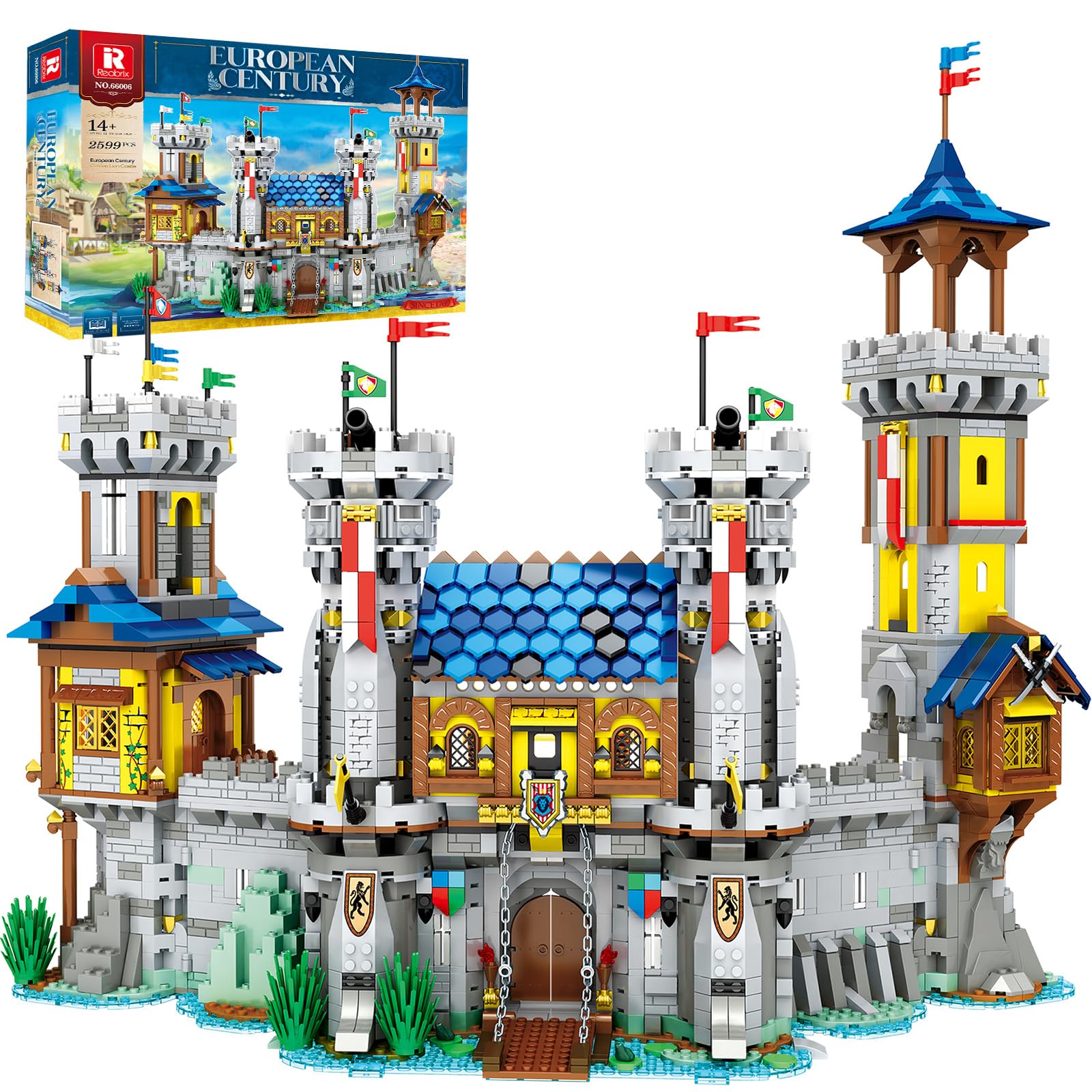 Reobrix medieval castle lighting detail enhances authentic display and collector interest.