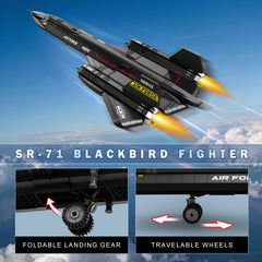 Reobrix SR-71 spring-loaded landing gear enables realistic takeoff and landing play.