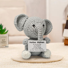 Repnalm handmade crochet elephant close-up showcases soft fibers for cozy comfort.