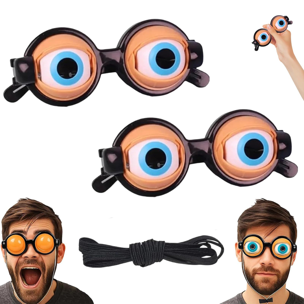 Rercarre crazy eyes glasses blinking for playful party photos