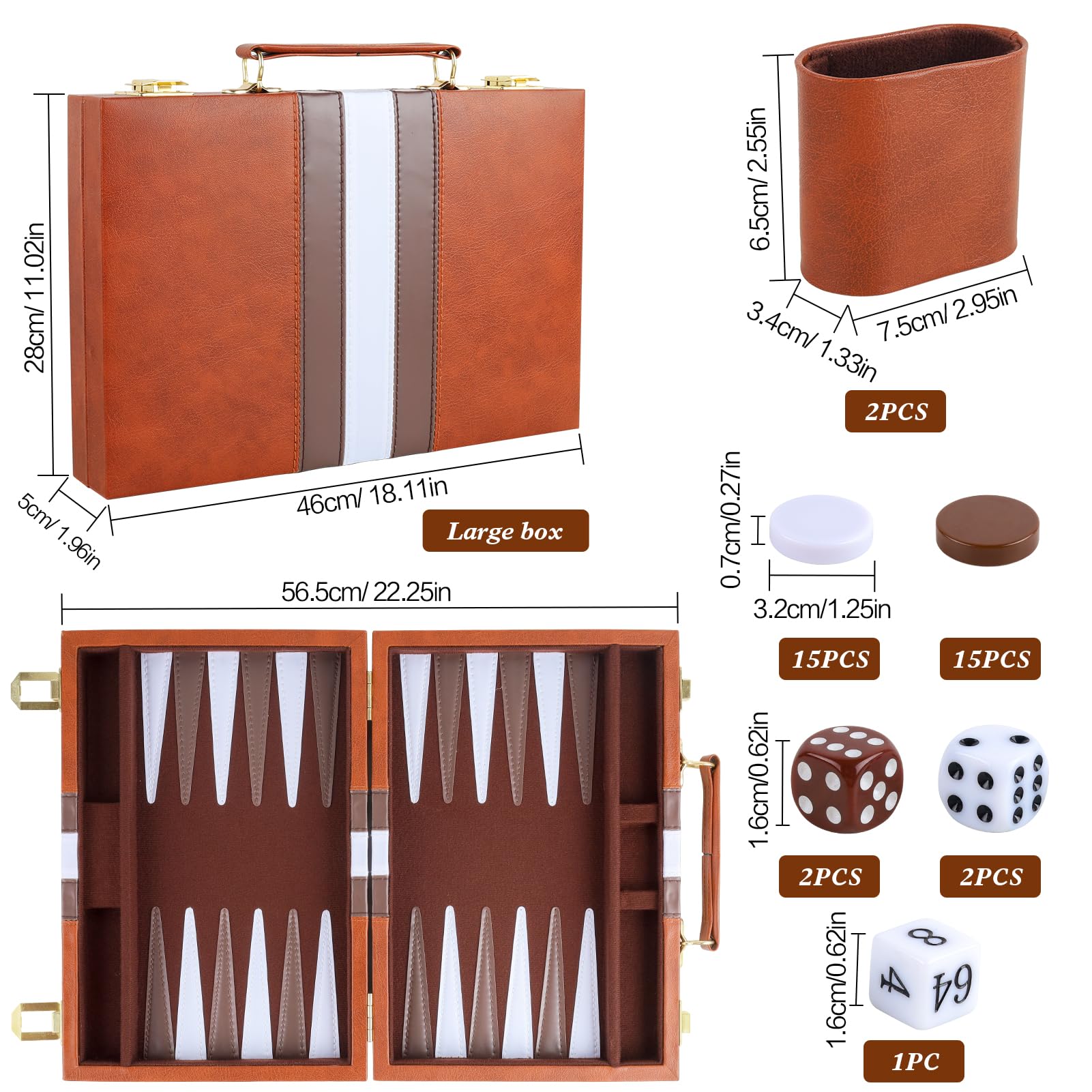 RERIVER backgammon chips arranged for quick setup and play.