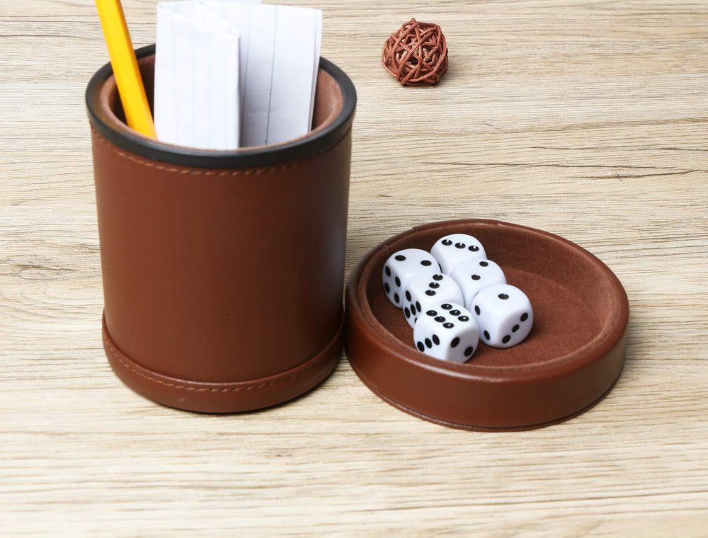 RERIVER dark brown leatherette exterior is ideal for home or pub game nights.