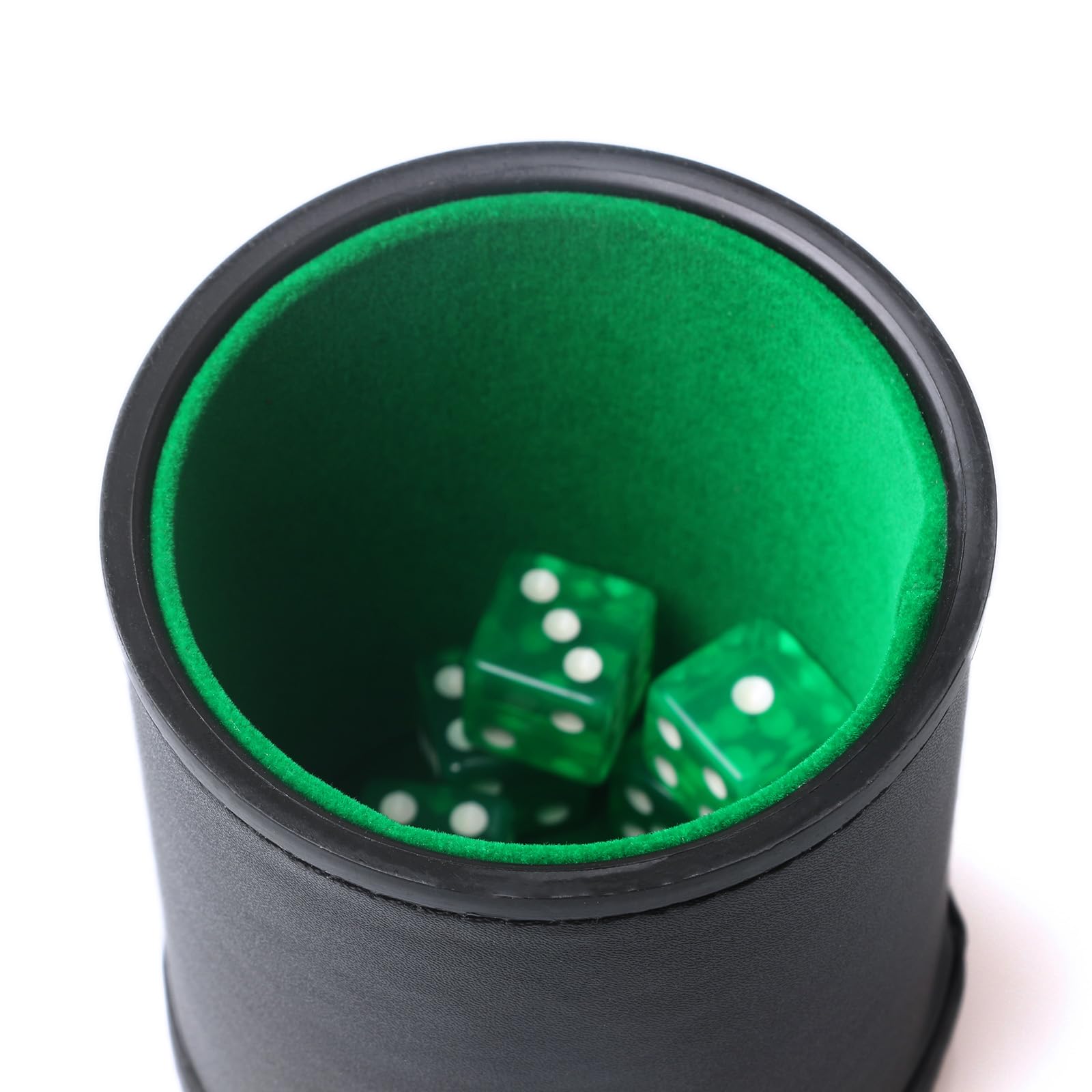 RERIVER dice cup interior velvet cushions dice for smooth, rattle-free shaking.
