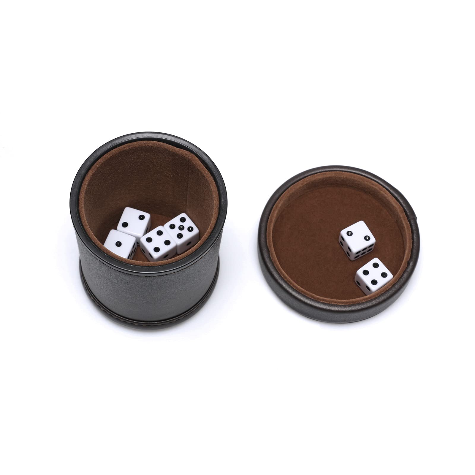 RERIVER dice cup interior demonstrates noise-muffling during shaking.
