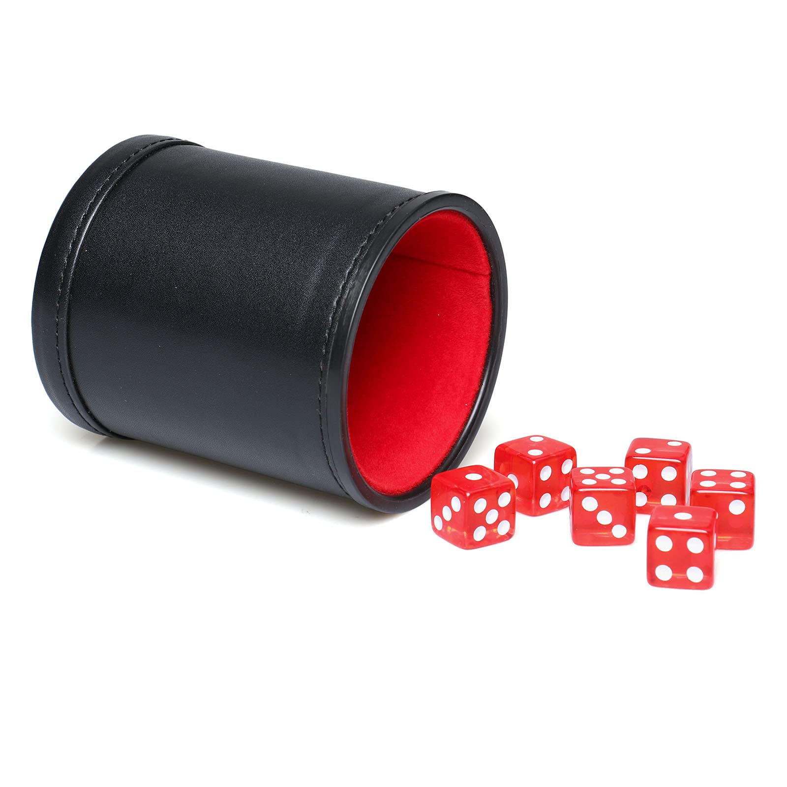 RERIVER dice cup with red velvet interior for quiet rolls.