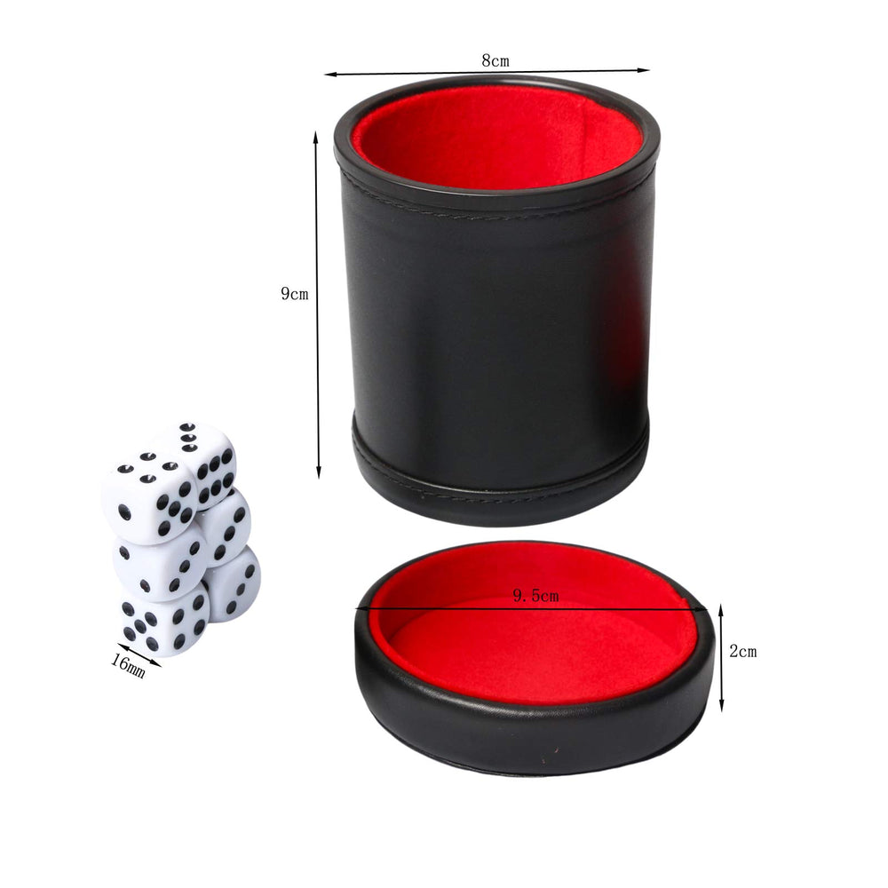 RERIVER leatherette dice cup side view highlights durable PU exterior.