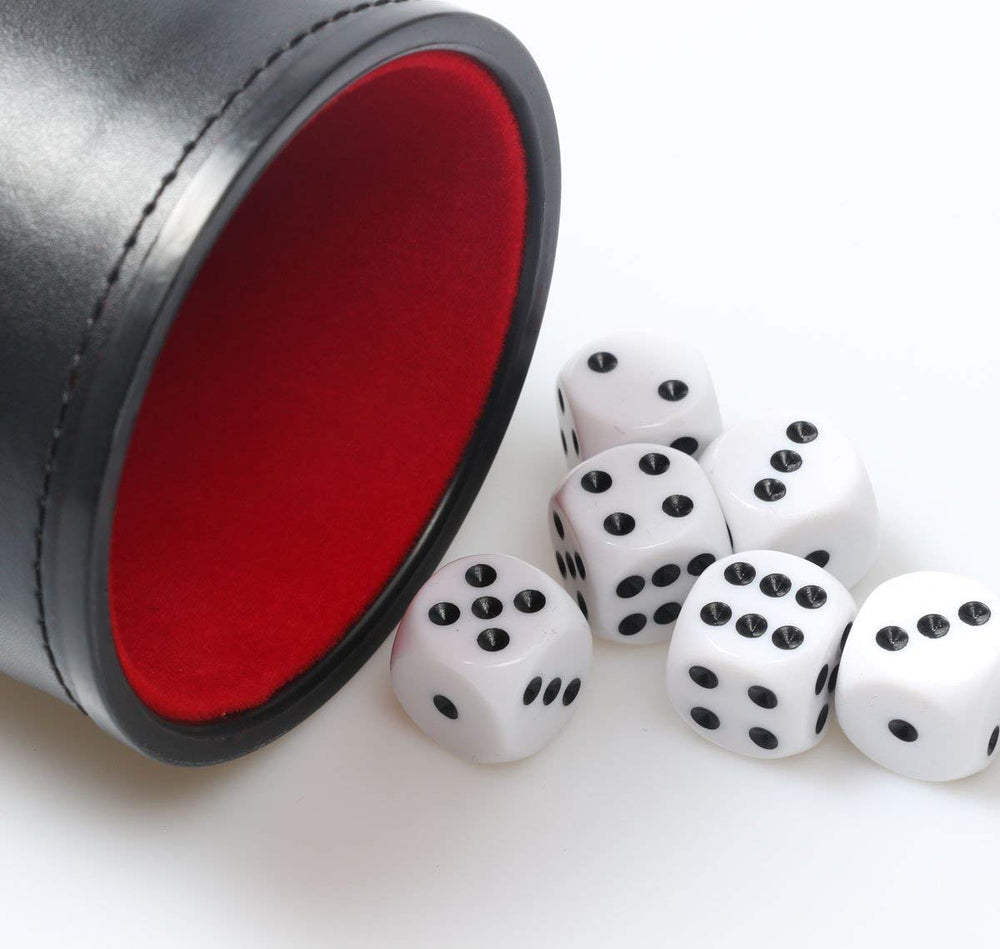 RERIVER dice cup measures 8x9.5 cm for compact home play.