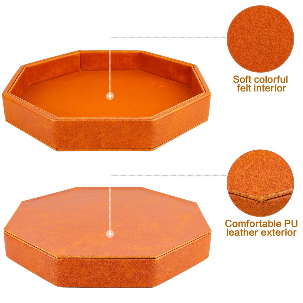 RERIVER dice tray felt-lined inside brown for muffled dice sounds