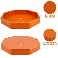 RERIVER dice tray felt-lined inside brown for muffled dice sounds