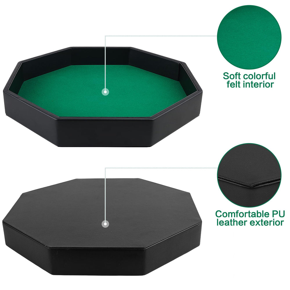 RERIVER octagonal tray interior with green felt lining dampens rolling sound