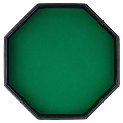 RERIVER dice tray with green PU leather outside for durable tabletop use