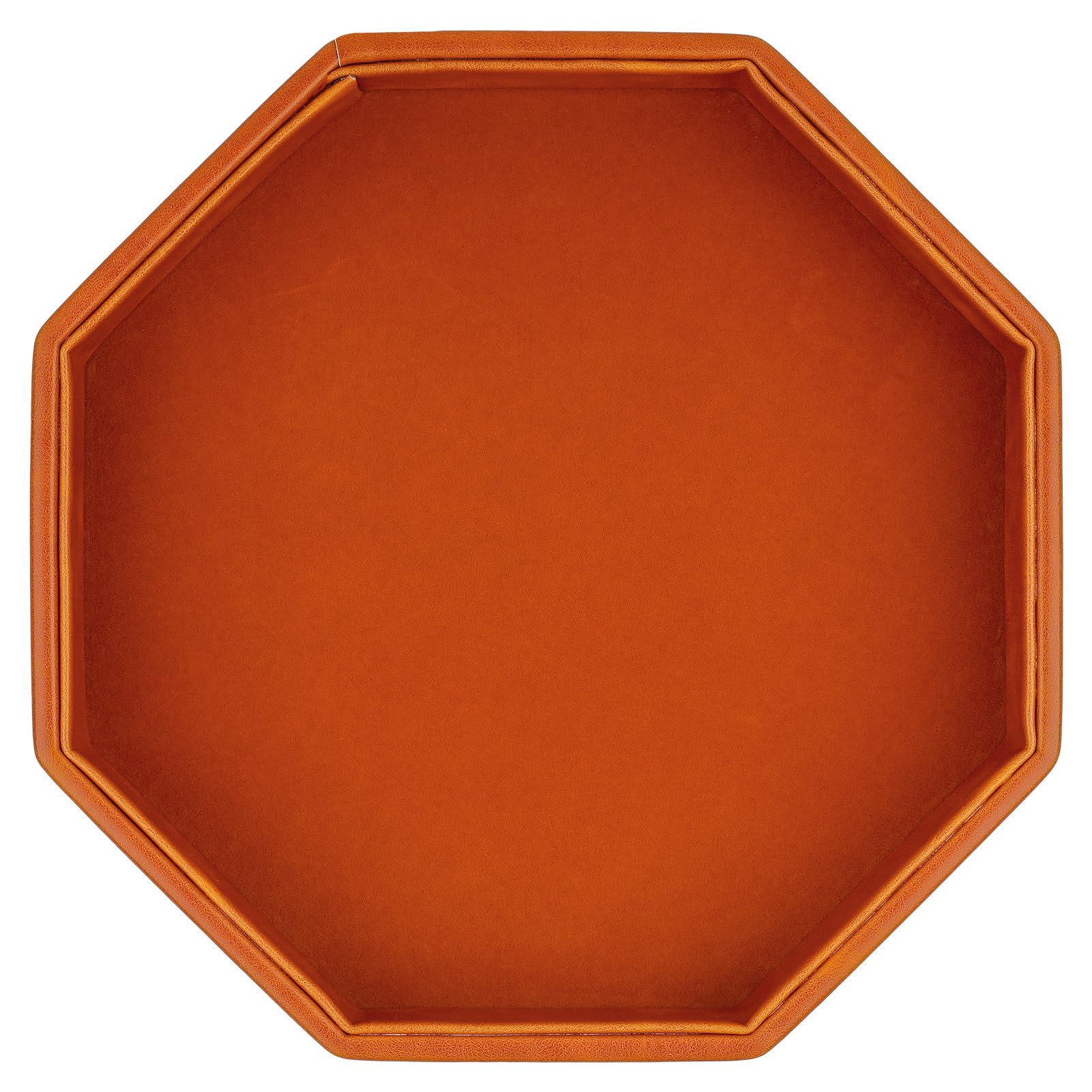 RERIVER dice tray octagon leather brown for quiet, contained rolls during tabletop games