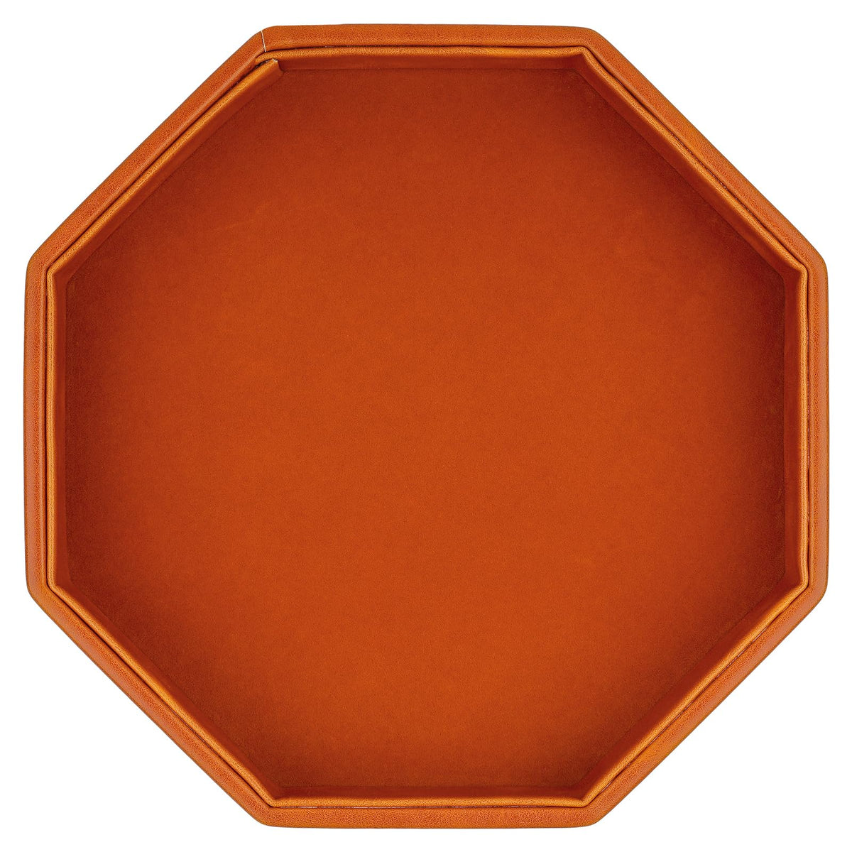RERIVER dice tray octagon leather brown for quiet, contained rolls during tabletop games