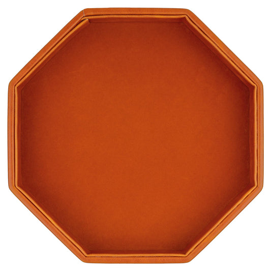 RERIVER dice tray octagon leather brown for quiet, contained rolls during tabletop games