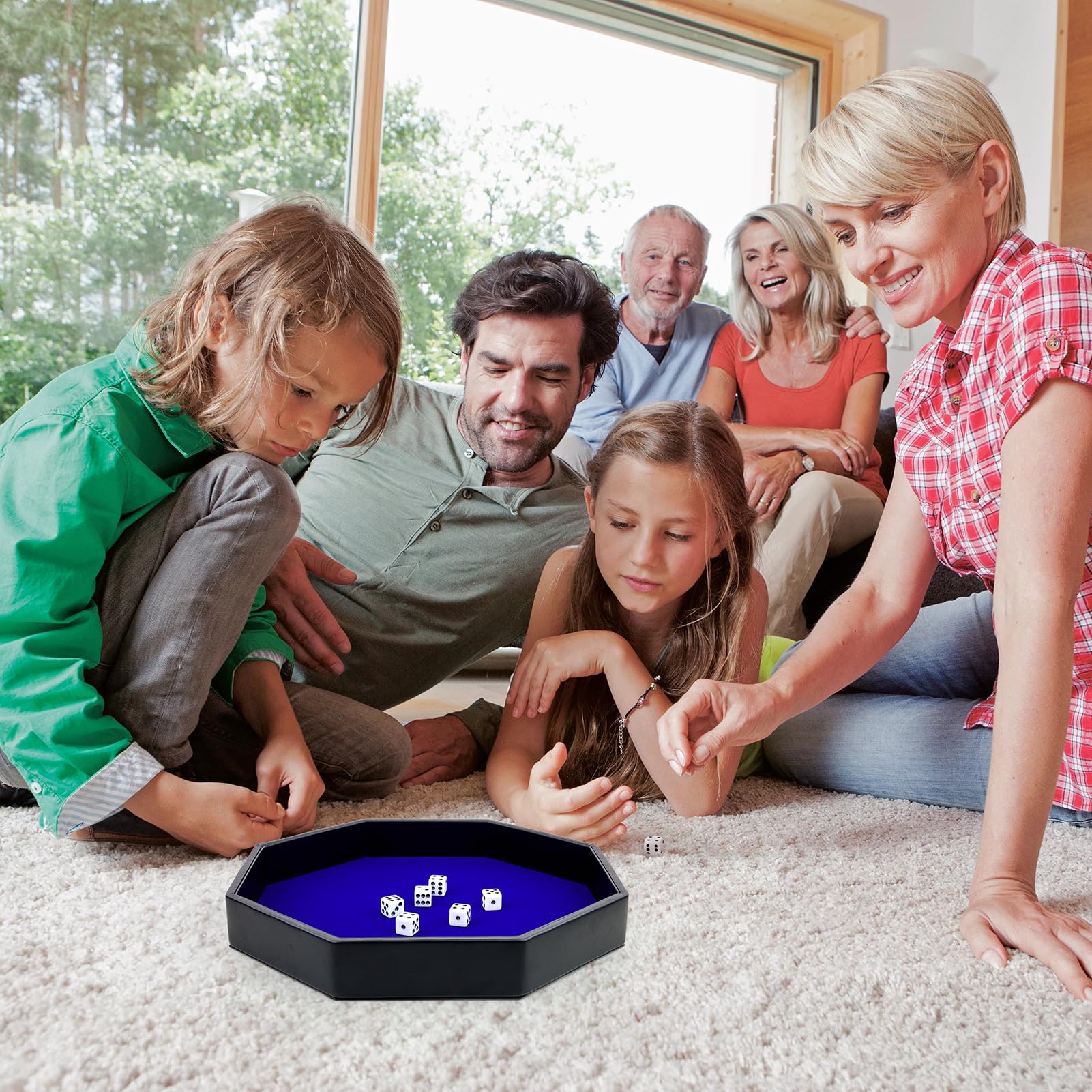 RERIVER tray thick side rails prevent dice from escaping.