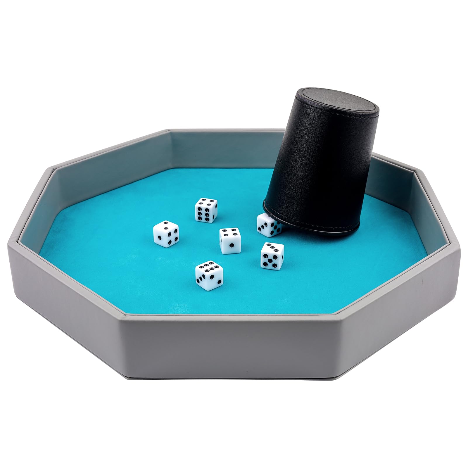 RERIVER tray with thick sides keeps dice contained on the table.