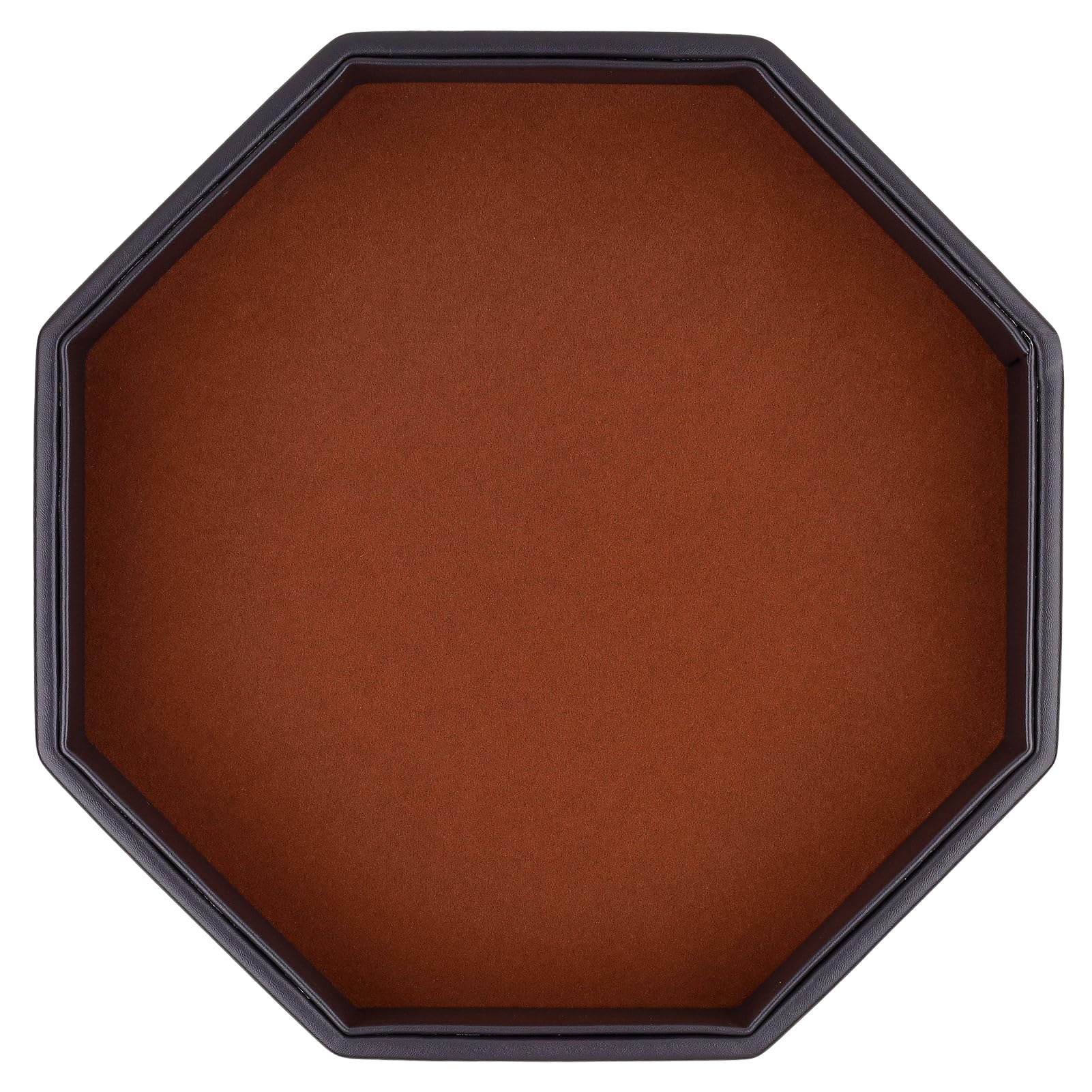 RERIVER dice tray top view with felt lining for quiet rolls.