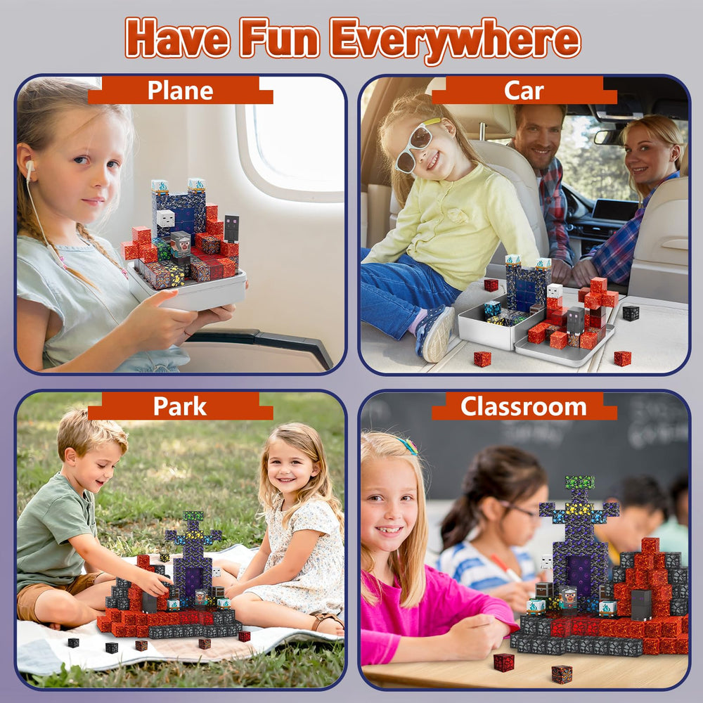 Resflycheng Lava Portal travel-friendly blocks in backpack for on-the-go learning