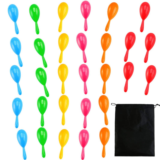 Resinta neon maracas in six colors ready for party rhythm.