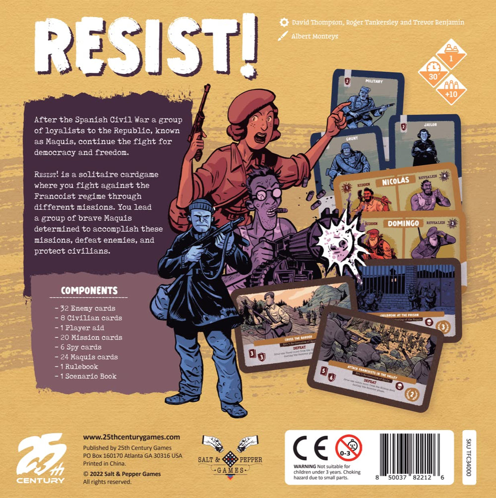 Resist! mission tiles up close illustrate escalating objectives for solo missions.