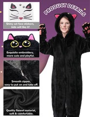 Resiwai black cat costume tail detail with plush, sturdy shape