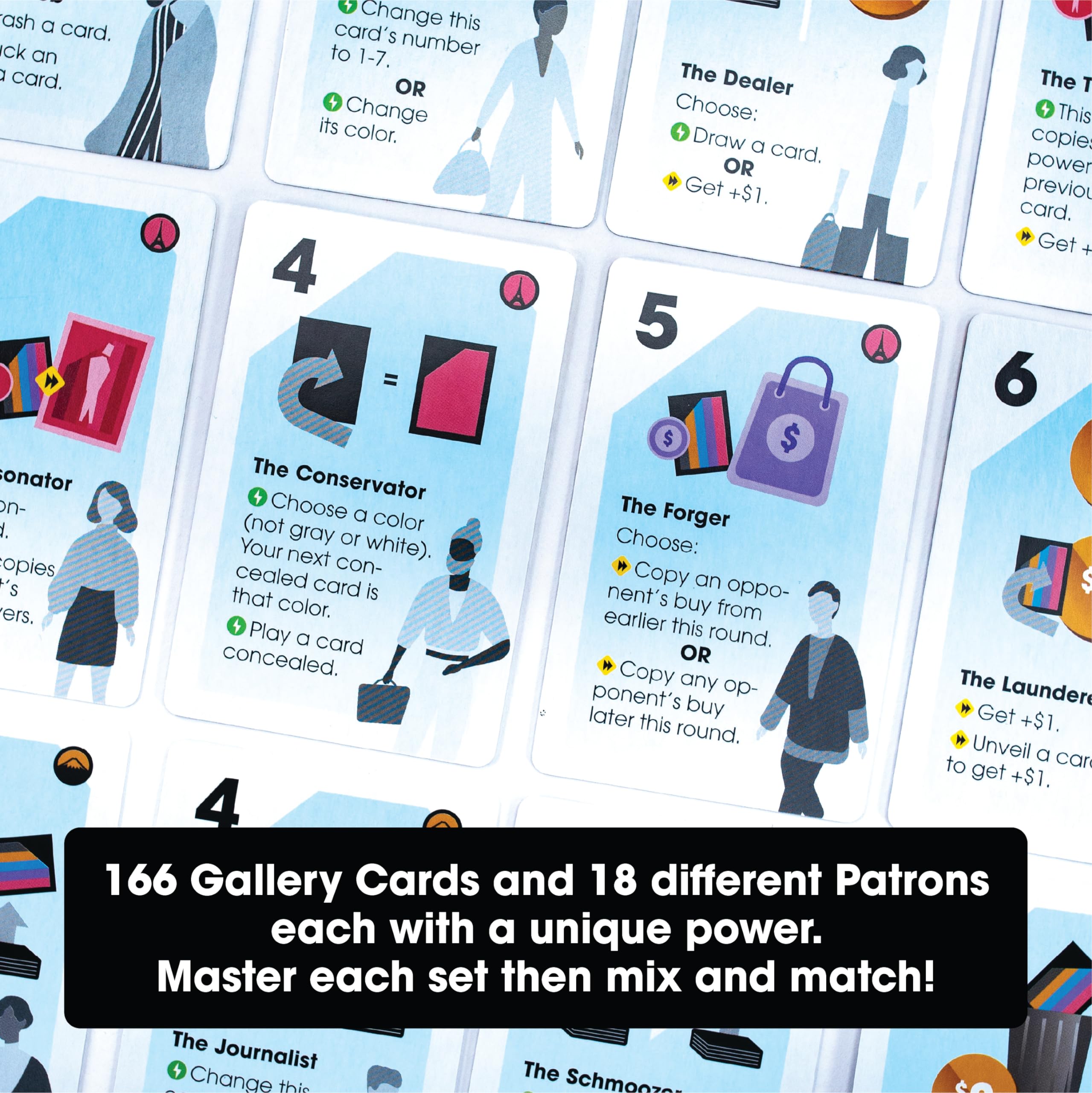 Resonym Avant Carde players building exhibition—longest color or number chain.