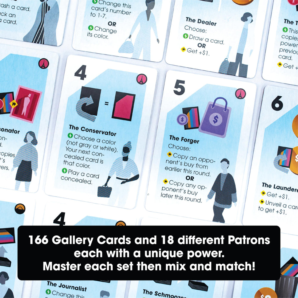 Resonym Avant Carde players building exhibition—longest color or number chain.