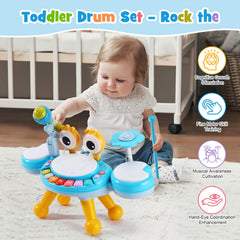 Resosese drum set detachable microphone captures singing and storytelling moments.